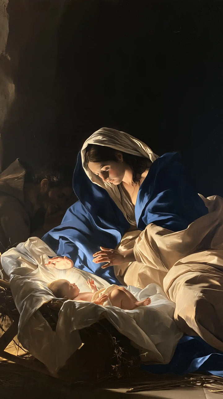 The Nativity - Caravaggio Tenebrism · Portrait n° 7
