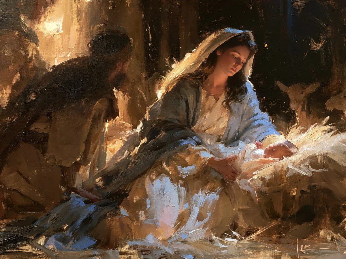 The Nativity — The Cradle in an Amber Glow