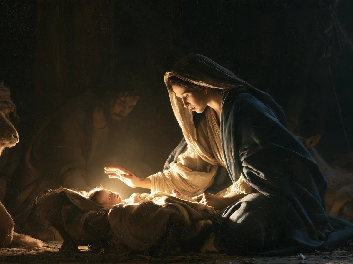 The Nativity — The Palm Above the Newborn Glow