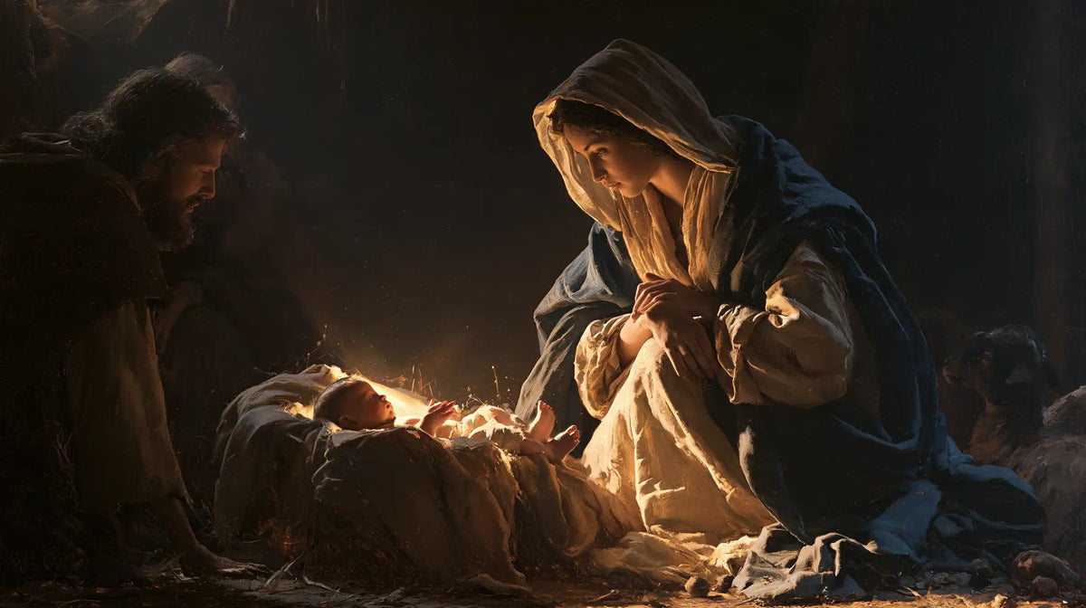 The Nativity — The Face Lit by the Little Sleeper