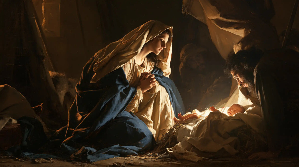 The Nativity — Prayer Beneath the Folds of Night