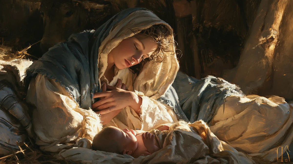 The Nativity — The Hand Upon the Heart Above the White Cradle