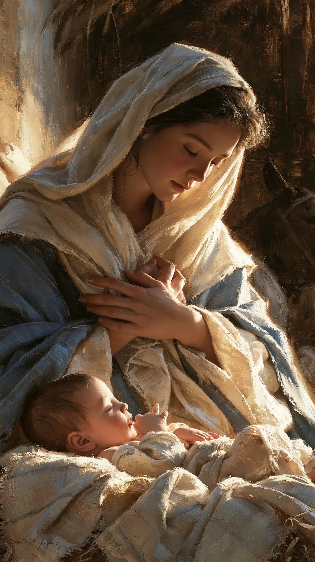 The Nativity — Crossed Hands Above the Little Gaze