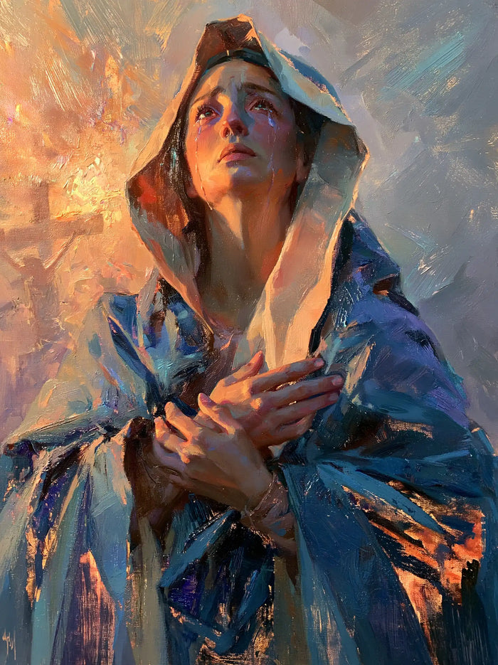 Our Lady of Sorrows — Supplication in the Gleam of Copper