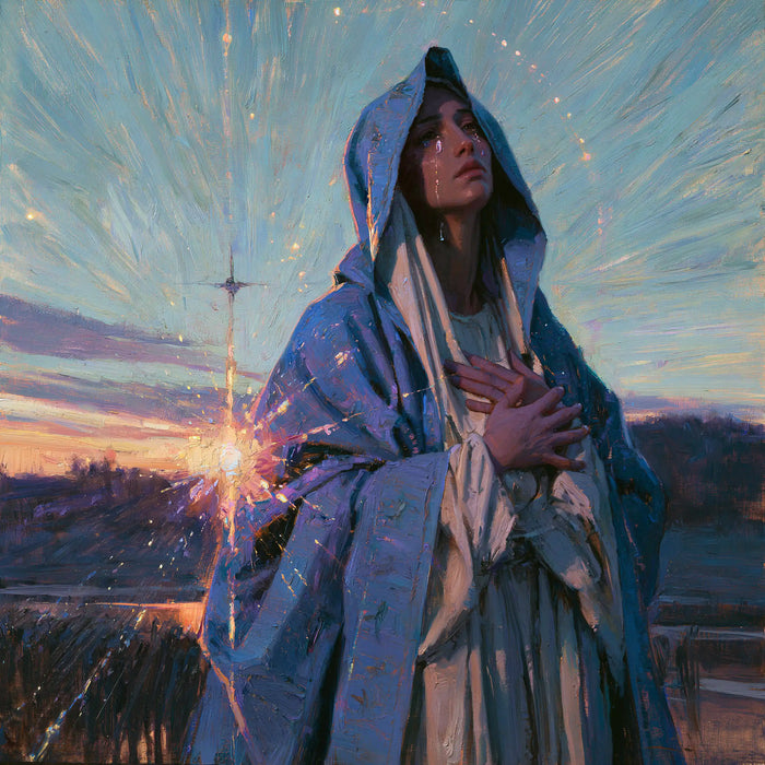 Our Lady of Sorrows — The Evening Star beside the Mantle