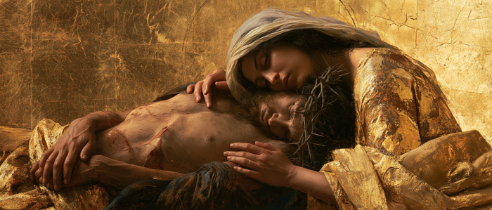 The Pietà — Gold Cradles Suffering