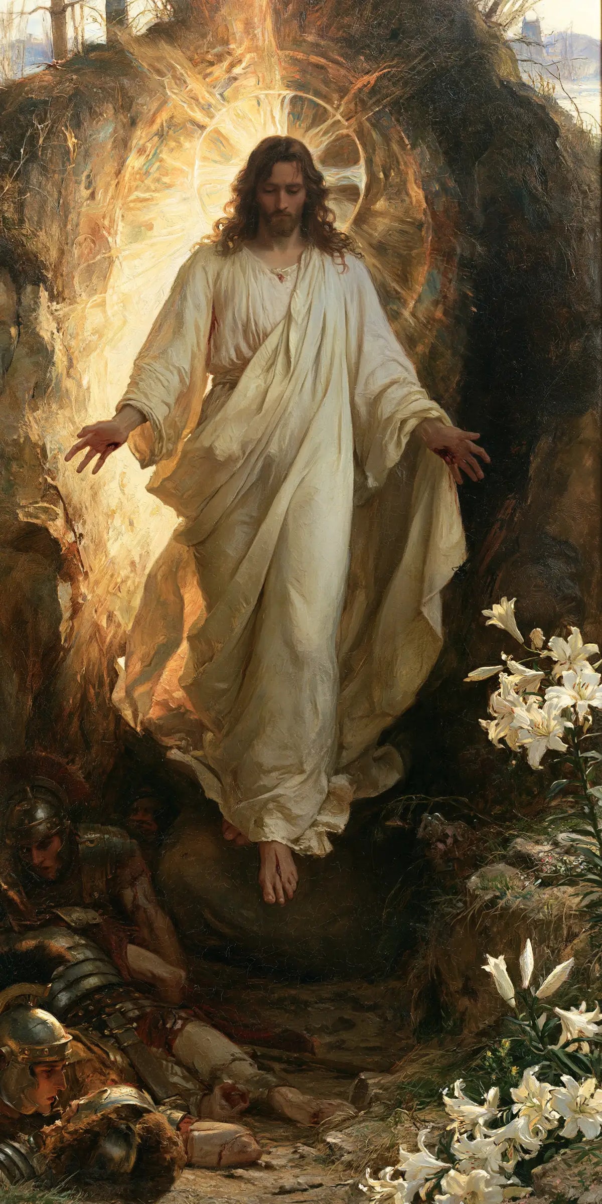 The Resurrection of Jesus Christ — The Golden Circle in Dark Greenery