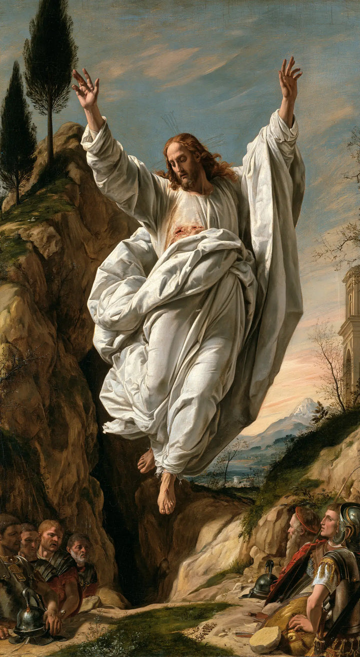 The Resurrection of Jesus Christ — Drapery Lifted beside the Cypress