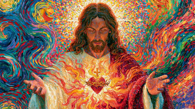Sacred Heart of Jesus – Pointillist Post-Impressionism · Landscape no. 10