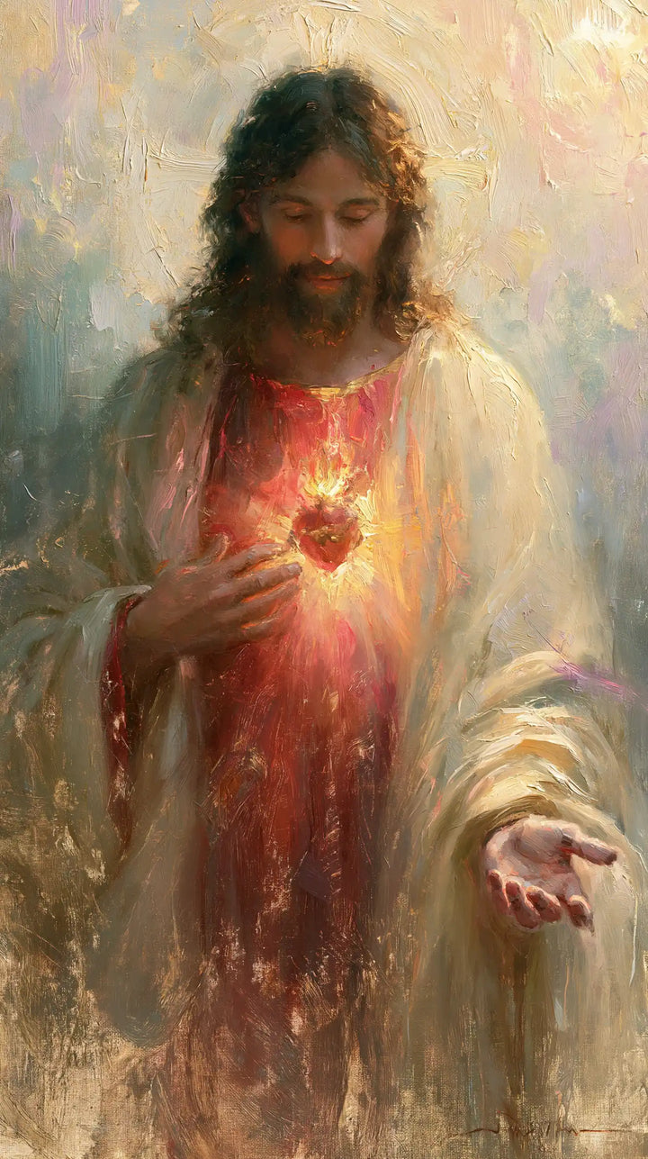 The Sacred Heart of Jesus — Clarity Through Delicate Brushstrokes