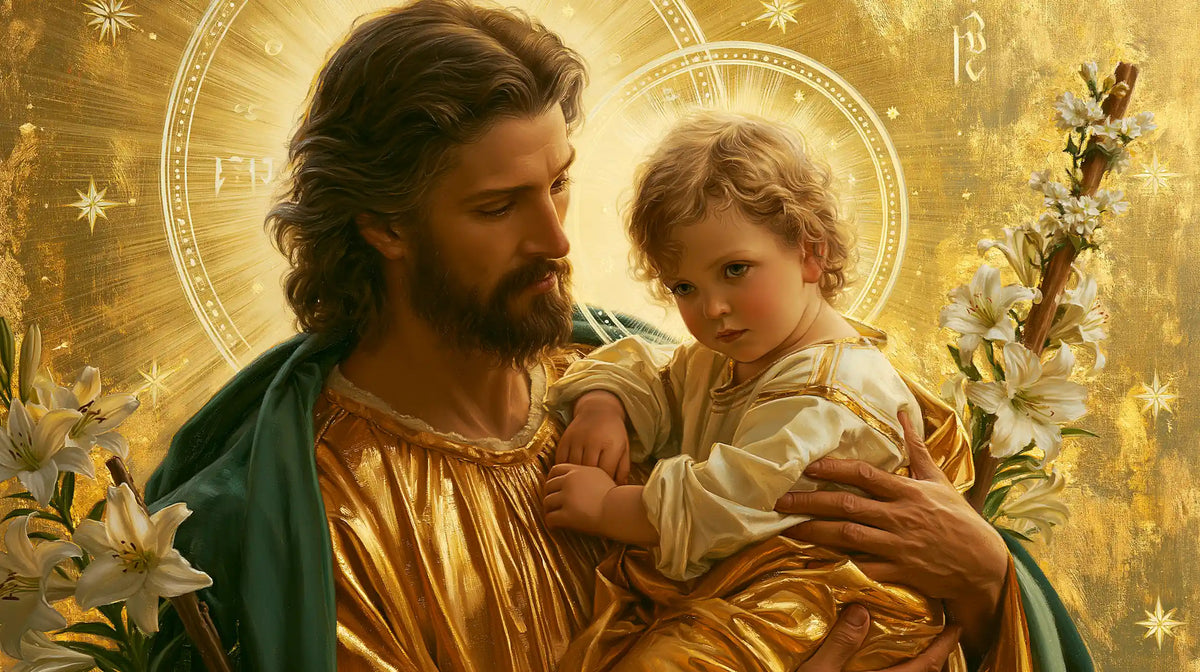 Saint Joseph with the Child Jesus – Sacred Gold · Landscape no. 11