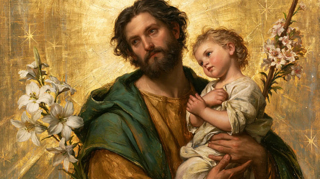 Saint Joseph with the Child Jesus – Sacred Gold · Landscape no. 13