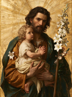 Saint Joseph with the Child Jesus – Sacred Gold · Portrait no. 12