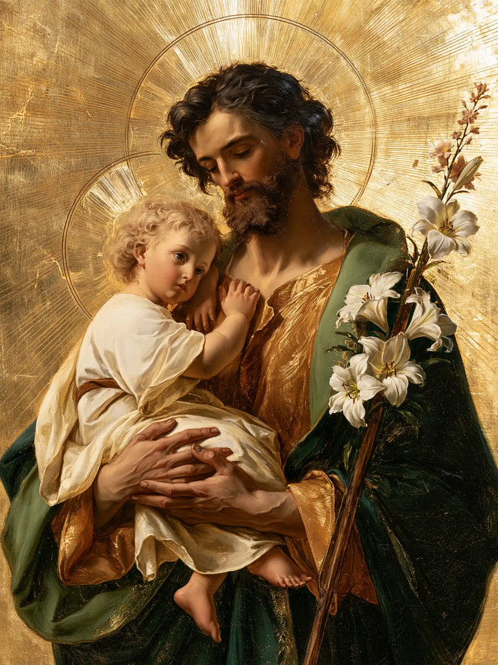 Saint Joseph with the Child Jesus – Sacred Gold · Portrait no. 14