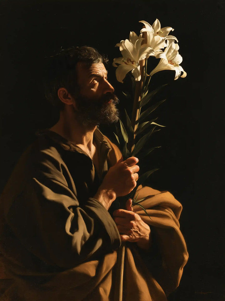 Saint Joseph – Caravaggio Tenebrism · Portrait no. 2