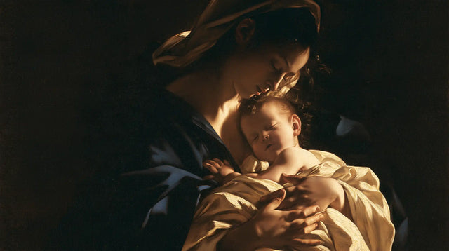 Virgin Mary and Child Jesus - Caravaggio Tenebrism · Landscape n° 7