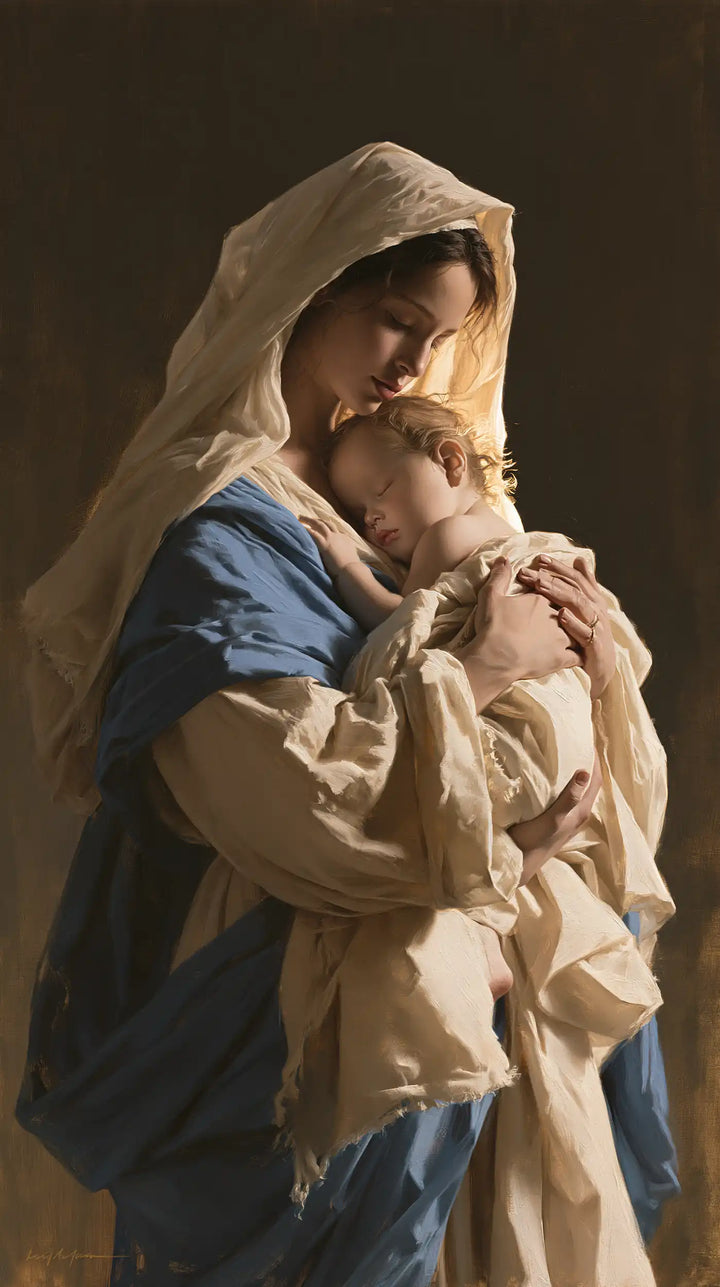 Virgin Mary and Child Jesus - Contemporary Minimalism · Portrait n° 3
