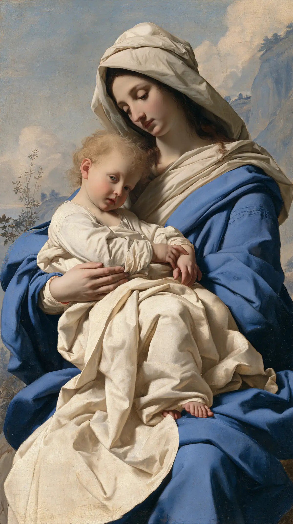 the Virgin Mary with the Child Jesus in Florentine Renaissance style, portrait Christian artwork no. 4
