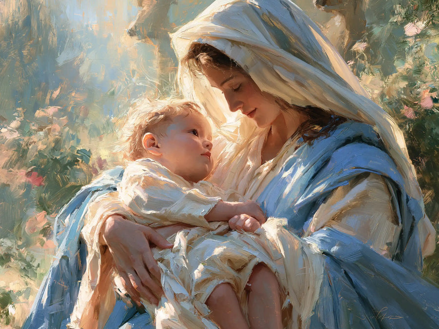 Virgin Mary and Child Jesus - Impressionist · Landscape n° 1