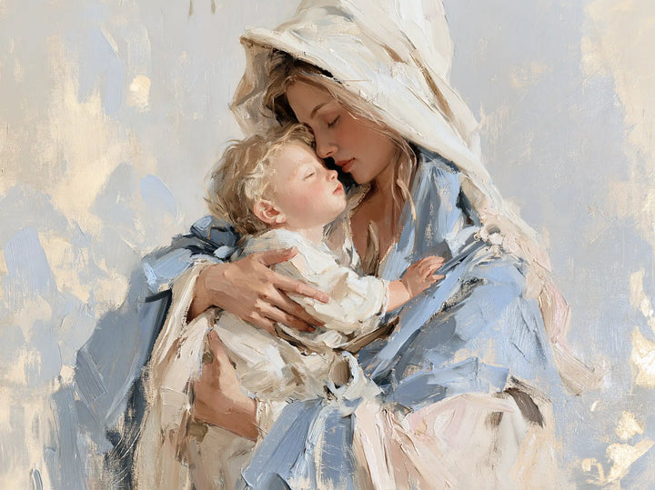 The Virgin and Child — A Kiss Amid the Radiance of White