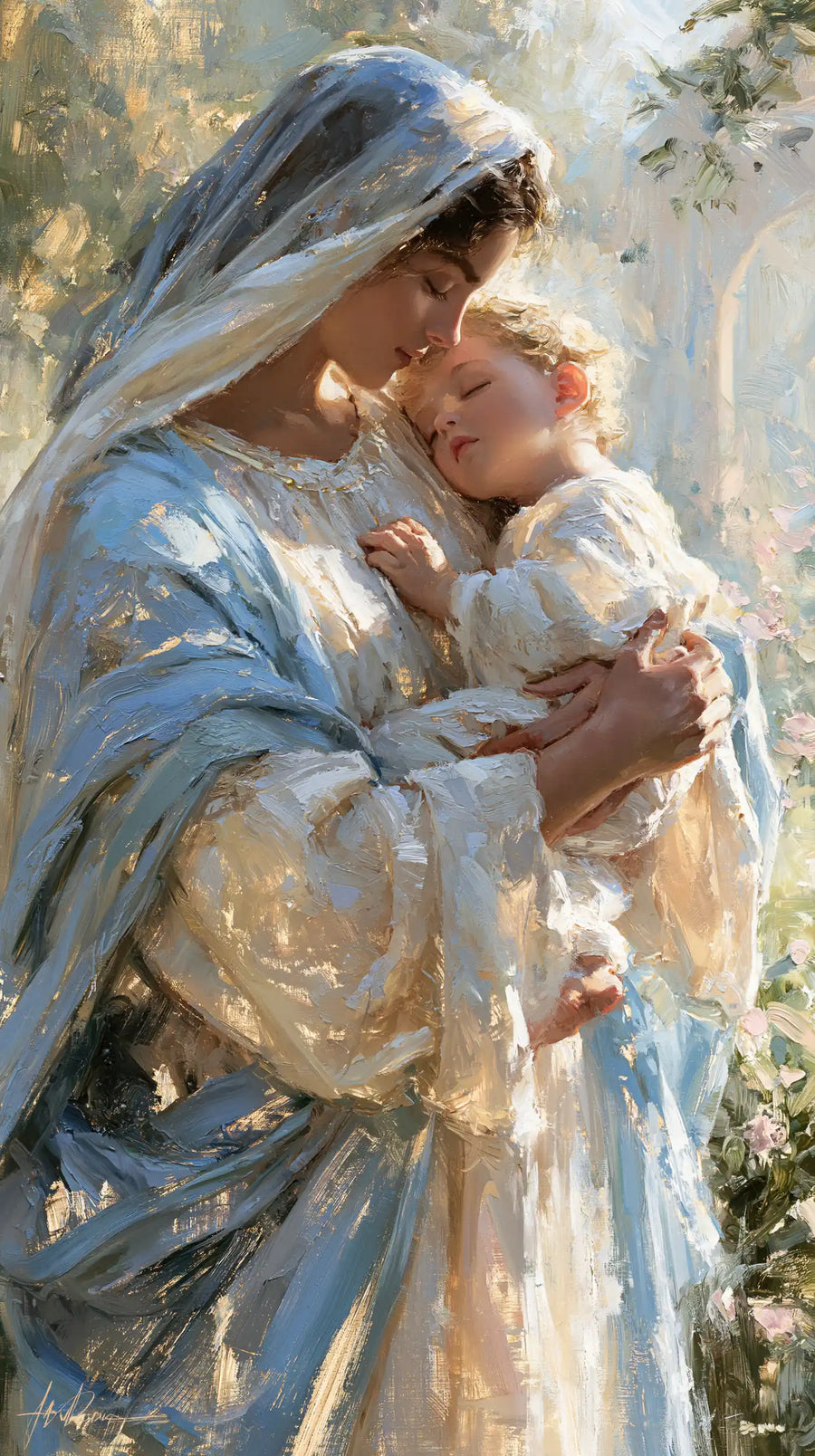 Virgin Mary and Child Jesus - Impressionist · Portrait n° 19