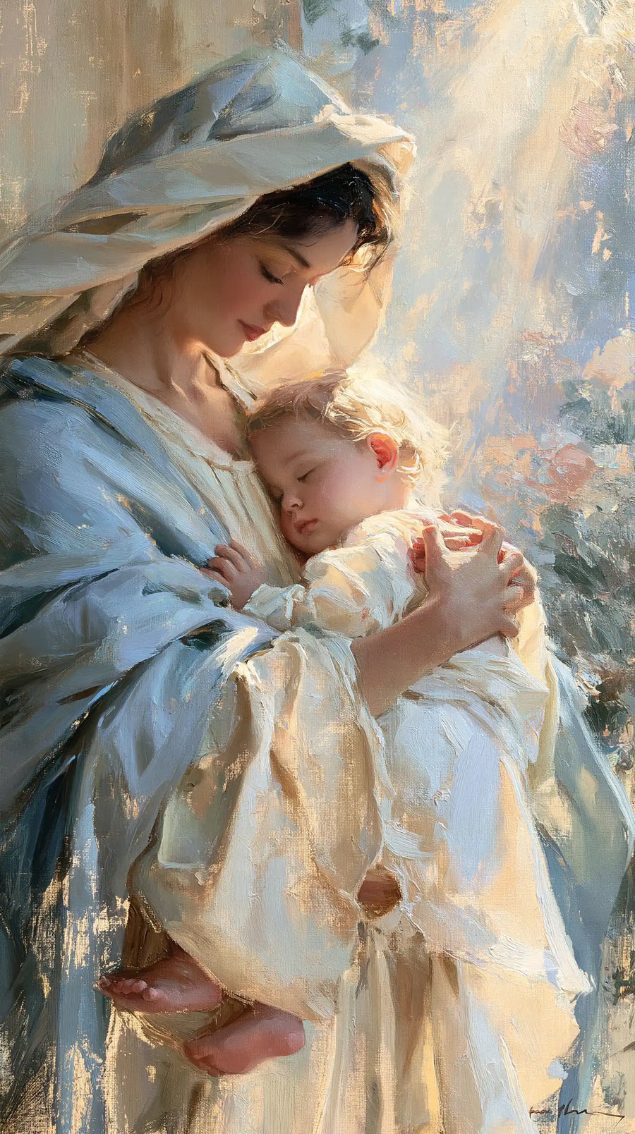 Virgin Mary and Child Jesus - Impressionist · Portrait n° 31