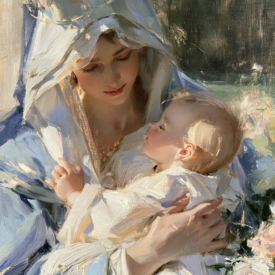 Virgin Mary and Child Jesus - Impressionist · Square n° 2