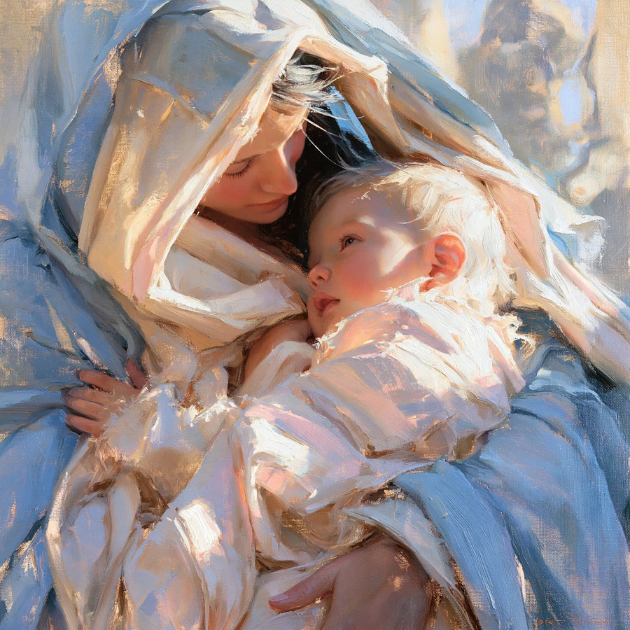 Virgin Mary and Child Jesus - Impressionist · Square n° 4