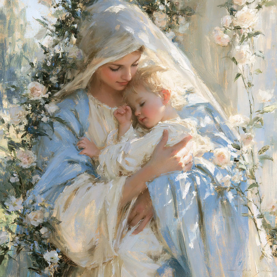 Virgin Mary and Child Jesus - Impressionist · Square n° 6
