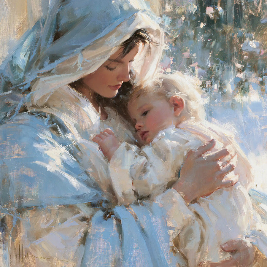 Virgin Mary and Child Jesus - Impressionist · Square n° 9