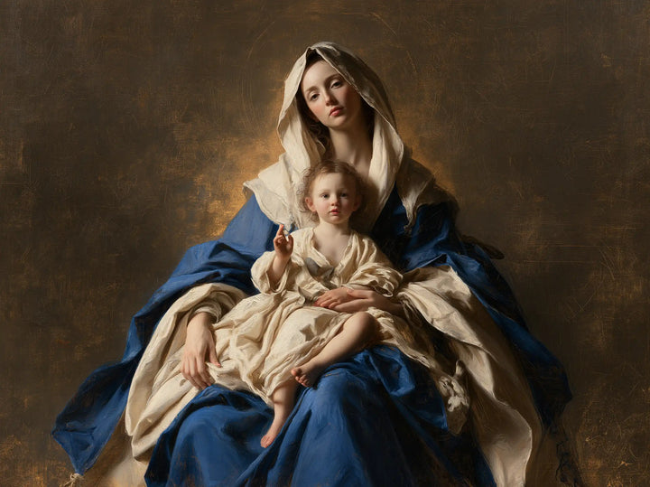 The Virgin and Child — The Little Gesture upon the Blue Throne