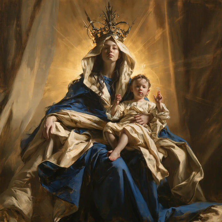Virgin Mary and Child Jesus - Majestic Virgin and Child · Square n° 3