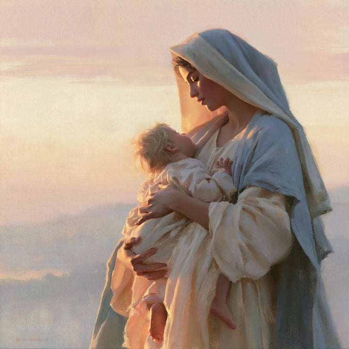 Virgin Mary and Child Jesus - Mary and Jesus at Dawn · Square n° 1