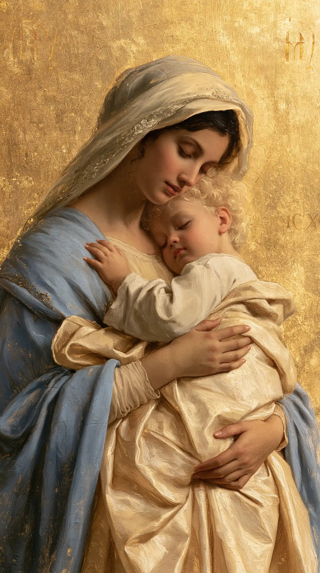 Virgin Mary and Child Jesus - Sacred Gold · Portrait n° 1