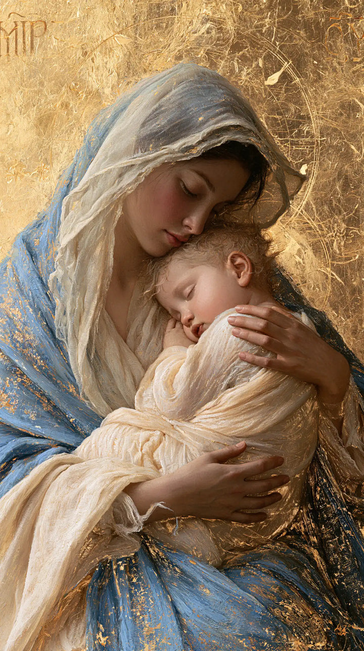 Virgin Mary and Child Jesus - Sacred Gold · Portrait n° 4