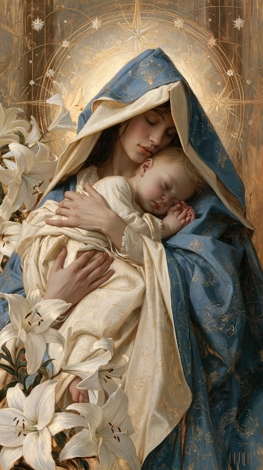 Virgin Mary and Child Jesus - Symbolist · Portrait n° 12