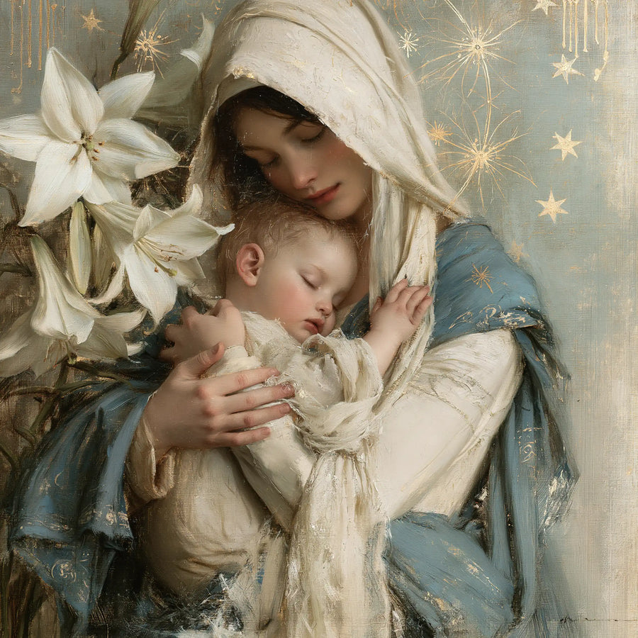 Virgin Mary and Child Jesus - Symbolist · Square n° 9